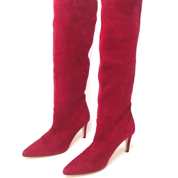 Via Spiga V-Garance Cerise Red Suede Women's Boots - Picture 2 of 11